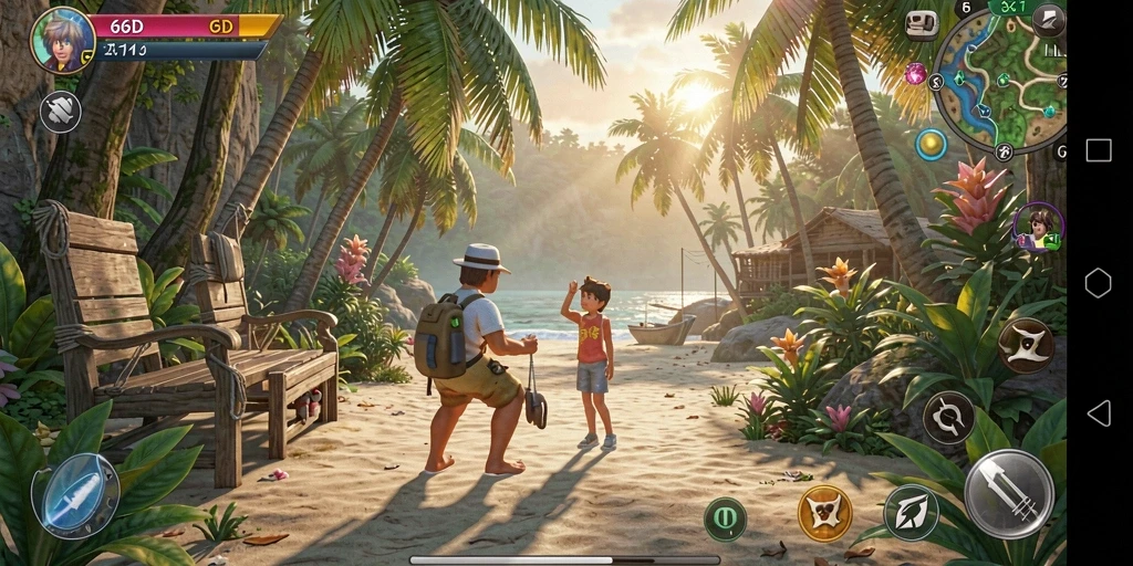 Tampilan gameplay 66D yang ceria dan menghibur.