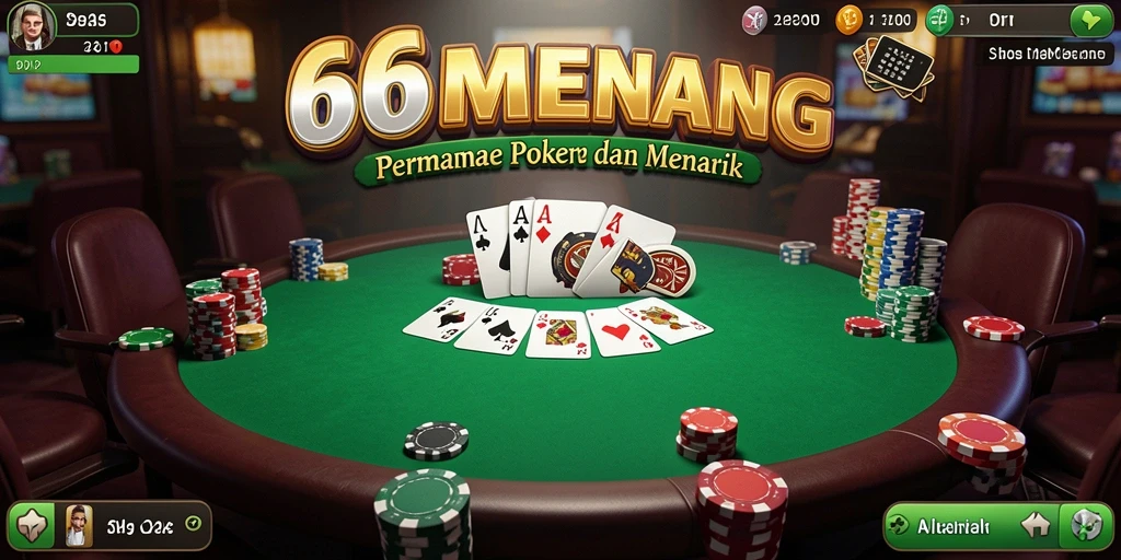 Tampilan menarik dari gameplay Poker yang mendebarkan.