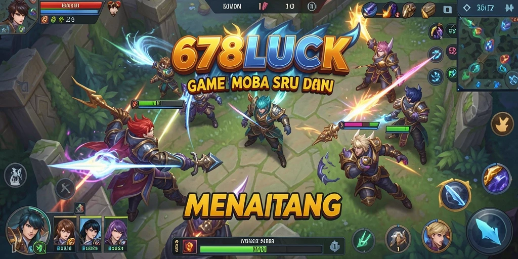 Tampilan gameplay seru dari 678LUCK dengan karakter MOBA.