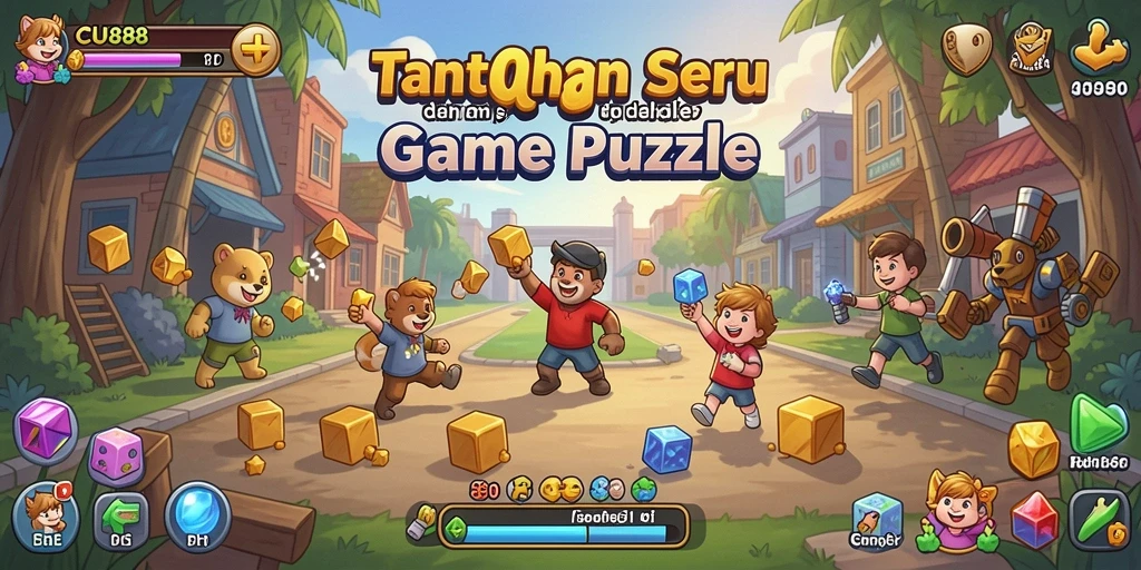 Tampilan gameplay <strong>CU888</strong> yang menantang dan menarik di level puzzle.