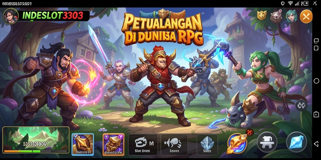 Tangkapan layar menampilkan karakter dan penjelajahan dunia RPG yang menarik.