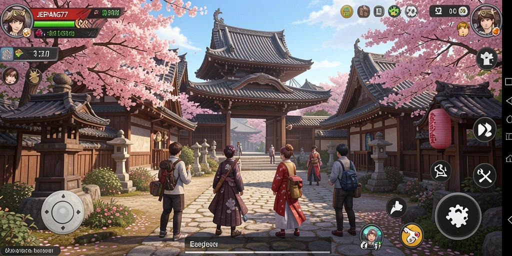 Screenshot utama JEPANG77 menampilkan momen petualangan di lanskap Jepang.