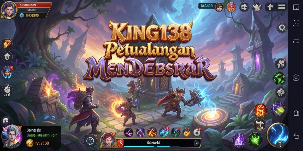 Screenshot KING138 menampilkan pertempuran epik di dunia fantasi RPG.