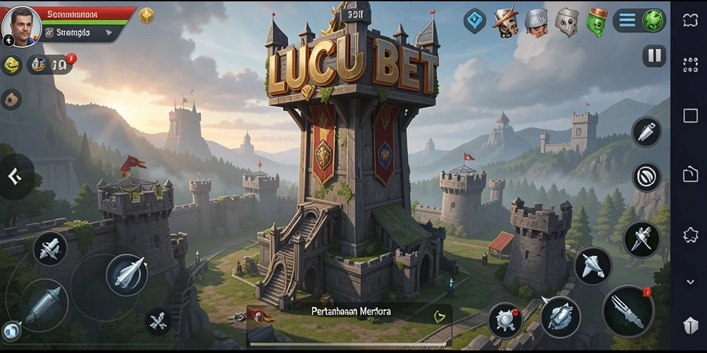 Tampilan gameplay menara pertahanan seru LUCUBET.