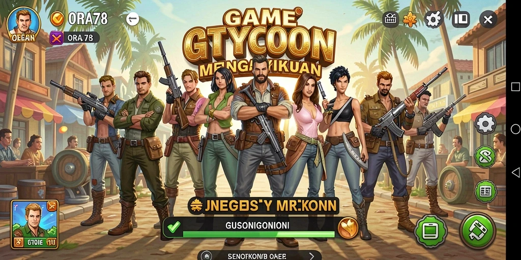 Tangkapan layar gameplay ORA78 dengan elemen Tycoon yang menarik.