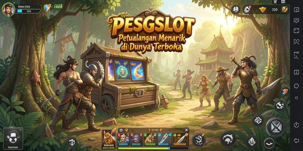 Gameplay PESGSLOT menampilkan petualangan seru di dunia terbuka.