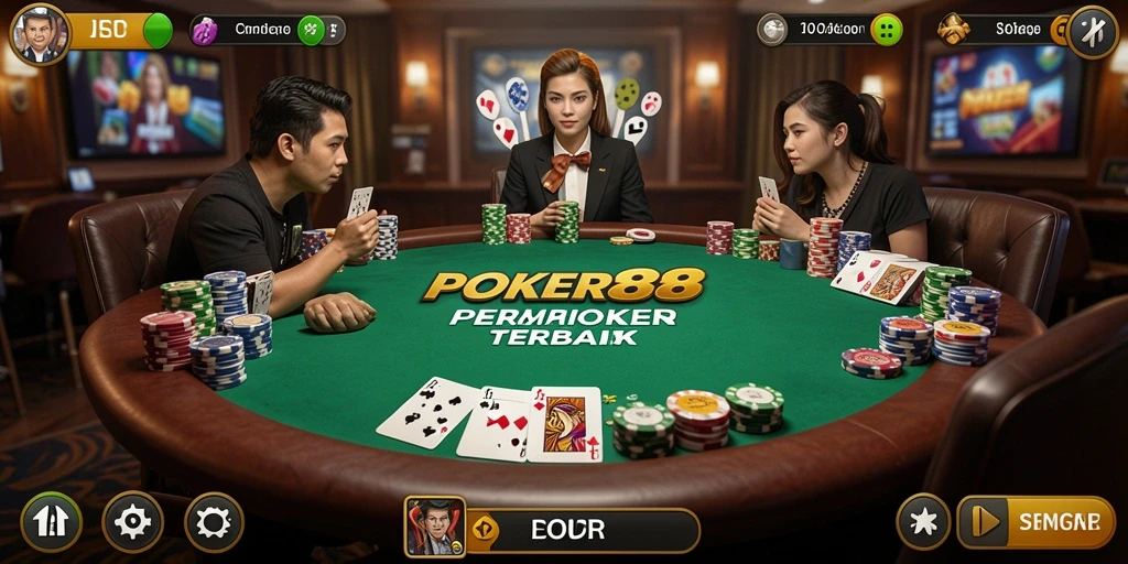 Screenshot POKER88 menunjukkan pengalaman bermain poker yang mendebarkan.