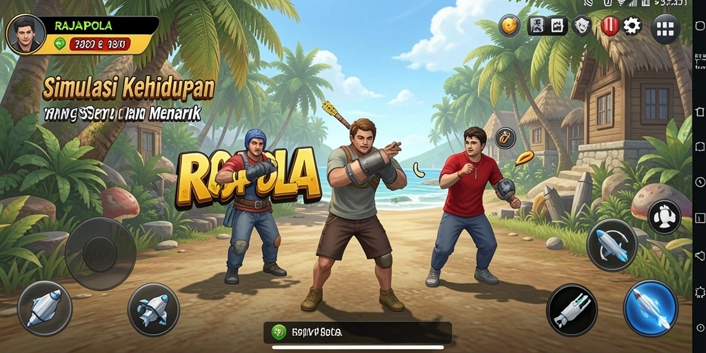 Gameplay RAJAPOLA yang penuh warna dan interaktif.