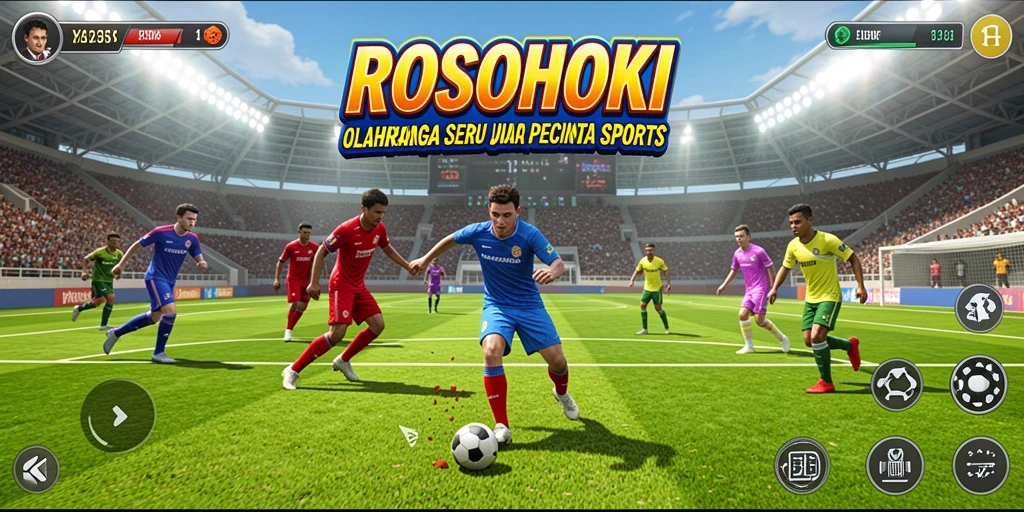 Gameplay ROSOHOKI yang dinamis dan mendebarkan di arena olahraga.