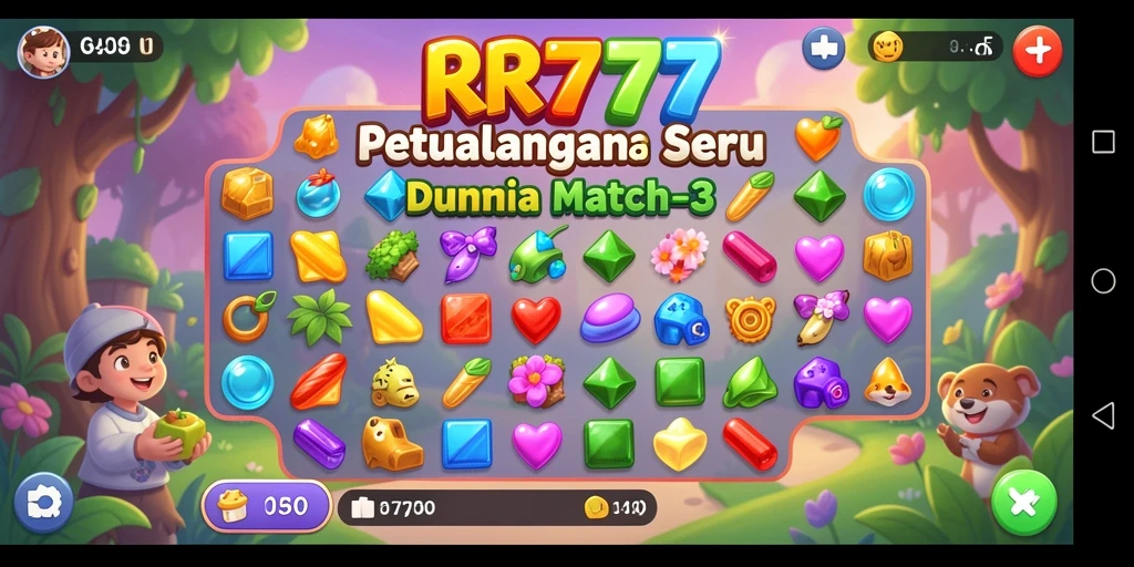 Tampilan gameplay penuh warna dari RR777 yang menarik.