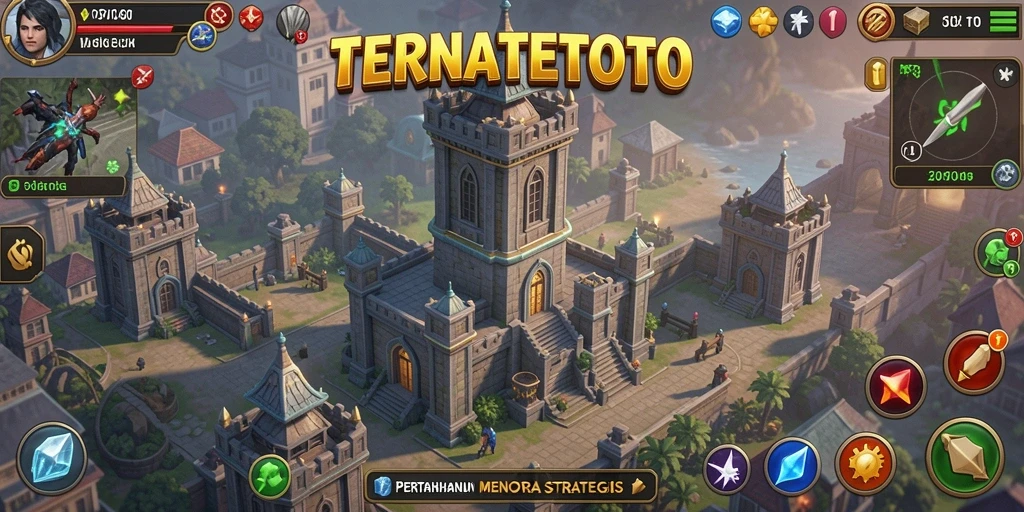 Screenshot TERNATETOTO menampilkan aksi pertahanan menara yang seru.