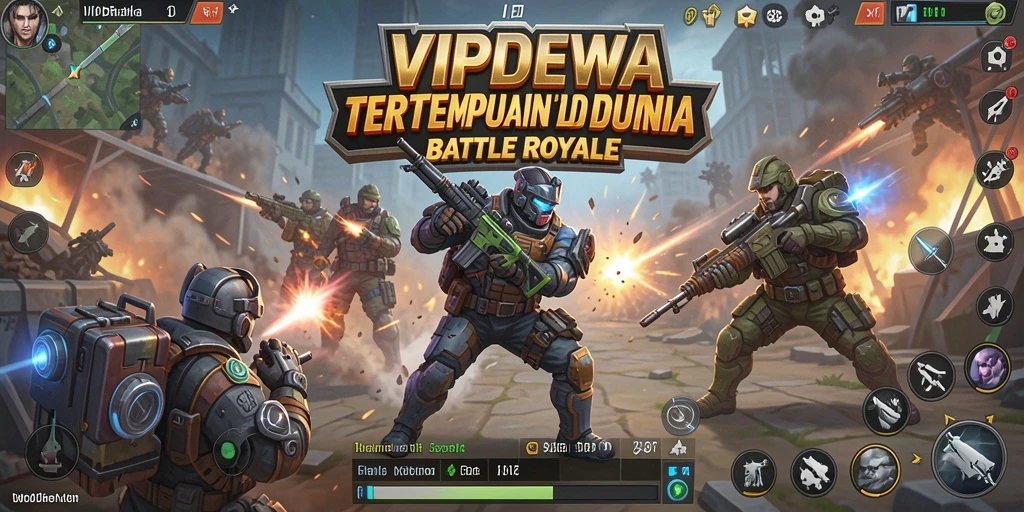 Gameplay seru VIPDEWA dalam pertempuran Battle Royale.