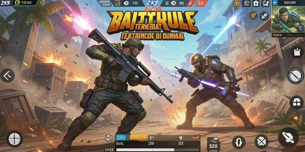 Screenshot gameplay ZK9 yang menunjukkan aksi seru dalam Battle Royale.